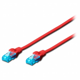 Патч-корд 1м, UTP, cat.5e, AWG 26/7, CCA, PVC, red Digitus (DK-1512-010/R) зображення 1