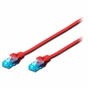 Патч-корд 1м, UTP, cat.5e, AWG 26/7, CCA, PVC, red Digitus (DK-1512-010/R) - зменшене зображення 1