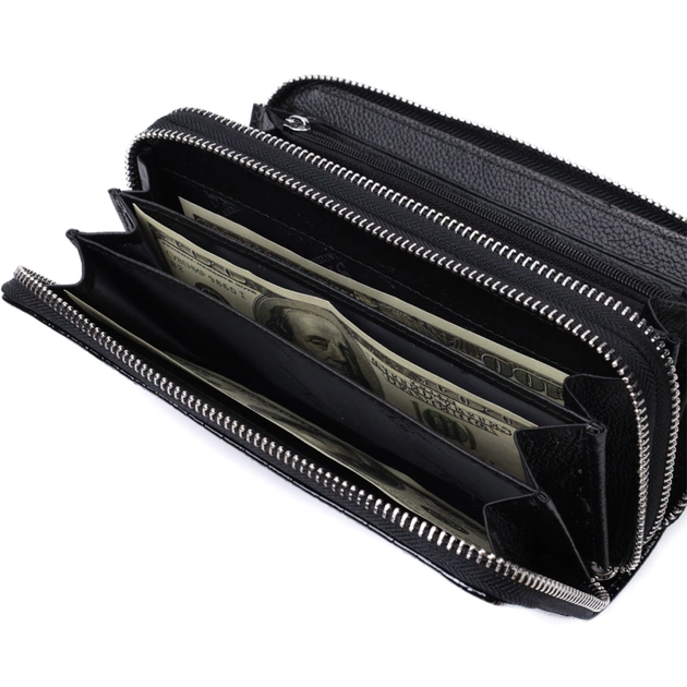 Кошелек ST Leather Из лакированной натуральной кожи Черный (22693) - изображение 8