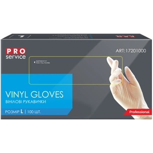 Рукавички господарські PRO service Professional Вінілові Розмір L 100 шт. (4823071622959) зображення 1