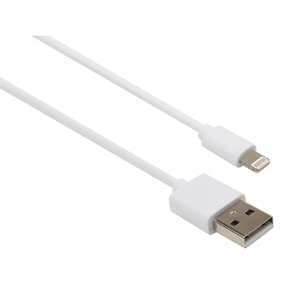 Дата кабель USB 2.0 AM to Lightning PVC 1m white Vinga (VCPDCL1W) - изображение 1