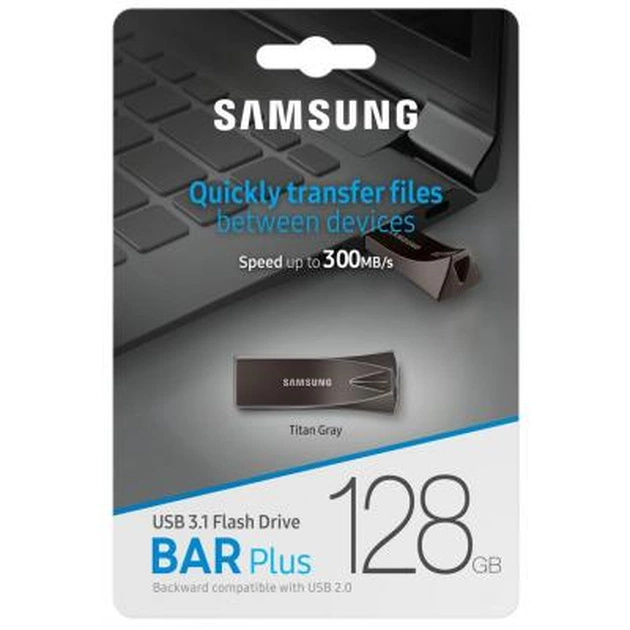 USB флеш накопичувач Samsung 128GB Bar Plus Black USB 3.1 (MUF-128BE4/APC) - зображення 7