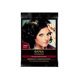 Фарба для волосся Jharna На основі хни Чорний 25 г (4820164641682) зображення 1