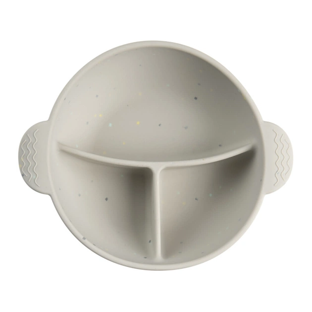 Тарілка дитяча Canpol babies DOTS силіконова на присосці з секціями, сіра (51/403_grey) - picture 3