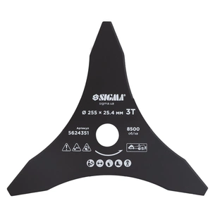 Ніж для тримера Sigma 255x25.4мм, 3Т гострокінцевий (5624351) picture 1