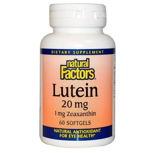 Антиоксидант Natural Factors Лютеин 20 мг, Lutein, 60 желатиновых капсул (NFS-01032) изображение 1
