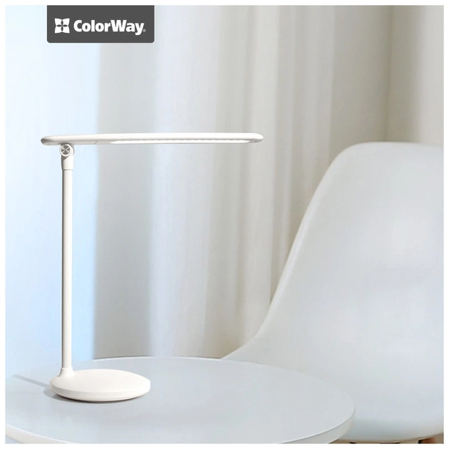 Настільна лампа ColorWay 4W з вбудованим акумулятором 1800 mAh USB in/out 5V*1A, white (CW-DL02B-W) - picture 2