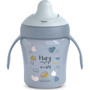 Поїльник-непроливайка Suavinex Bear Family чашка з носиком, 200 мл,+6 міс. блакитна (402641) зображення 1