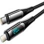 Дата кабель USB-C to Lightning 1.0m 20W Digital Display black Essager (EXCTL-YD01) - зменшене зображення 2