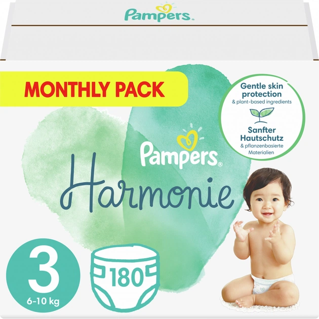 Підгузки Pampers Harmonie Розмір 3 (6-10 кг) 180 шт (8006540156414) - зображення 1
