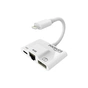 Адаптер Lightning to RJ45 Ethernet + USB 3.0 OTG + Lightning Promate (gigalink-i.white) - зменшене зображення 1