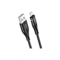 Дата кабель USB 2.0 AM to Lightning 1.2m 2.4A nylon light indicator U93 black HOCO (6931474732132) - зменшене зображення 1