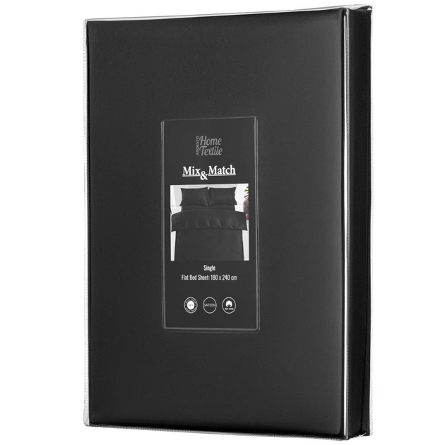 Простынь Ardesto Mix&Match Premium 100% хлопок, сатин черный 180х240 см (ART1824FSL) - изображение 12