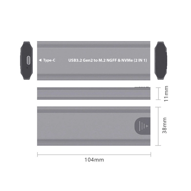 Кишеня зовнішня Dynamode M.2 SSD NVMe/SATA combo USB3.2 GEN2 USB-C (DM-CAD-SSD05) - picture 5