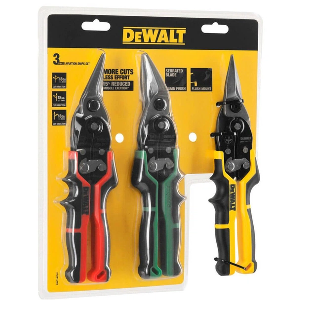 Ножиці по металу DeWALT ERGO Aviation, 3 шт, L250 мм. (DWHT14676-0) - picture 4