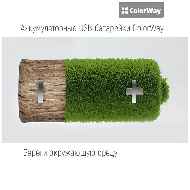 Акумулятор ColorWay AAA USB-micro 400 mAh * 2 (CW-UBAAA-01) - picture 3