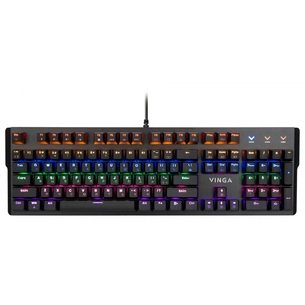 Клавіатура Vinga KBGM160 LED Outemu Blue USB Black (KBGM160 Black) зображення 1