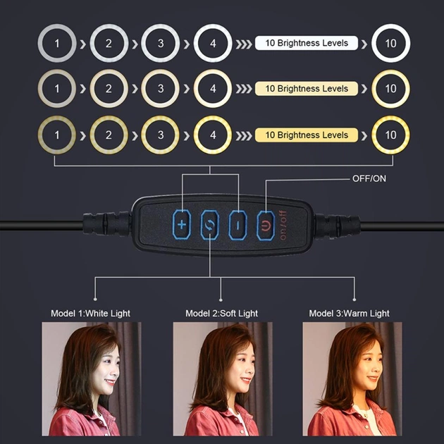 Набір блогера Puluz Ring USB LED lamp 6.2"+ tripod 0.7m (PKT3037) - picture 3