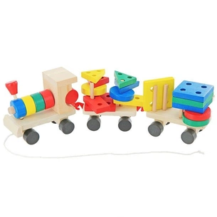 Конструктор Мир деревянных игрушек Паровозик (Д018) зображення 1