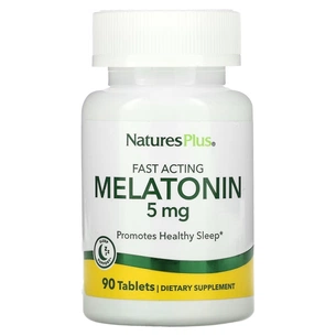 Амінокислота Natures Plus Мелатонін Швидкодіючий, 5 мг, Fast Acting Melatonin, 90 таблеток (NAP-47626) зображення 1