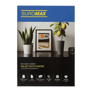 Фотопапір Buromax PRO А4 Glossy 230 г/м2, 60ст. (BM.2220-6060K) зображення 1