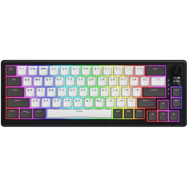 Клавіатура Hator Skyfall 65 Pro Aurum Vanila Silent RGB Wireless/Bluetooth/USB UA Grey/Black (HTK4160UA) - зображення 1