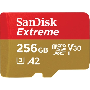 Карта пам'яті SanDisk 256GB microSD class 10 UHS-I U3 Extreme (SDSQXAV-256G-GN6MN) зображення 1