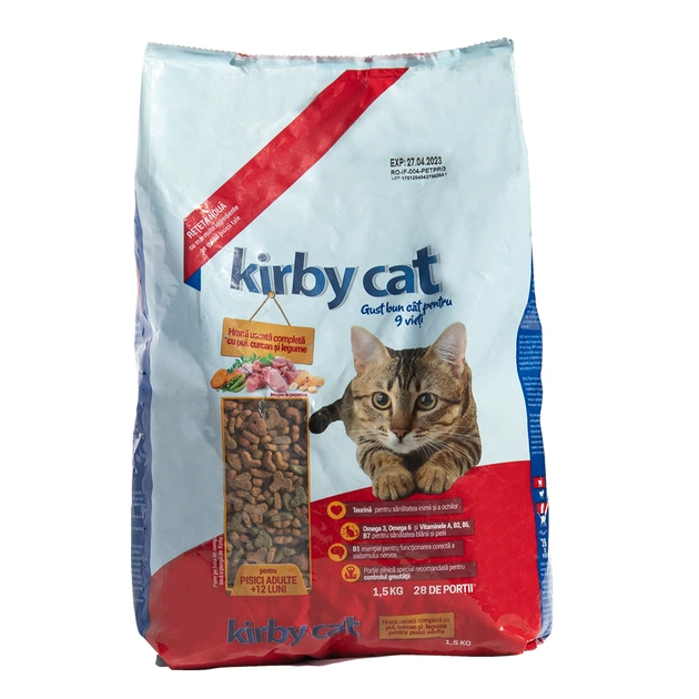 Сухий корм для кішок KIRBY CAT курка, індичка та овочі 1.5 кг (5948308003567) - изображение 1