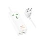 Сетевой фильтр питания HOCO AC9A 1 роз, 2 USB,USB-C, 30W, 1,5м, White (AC9AW) - уменьшенное изображение 1