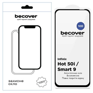 Скло захисне BeCover Infinix Hot 50i (X6531) 10D Black (712713) зображення 1