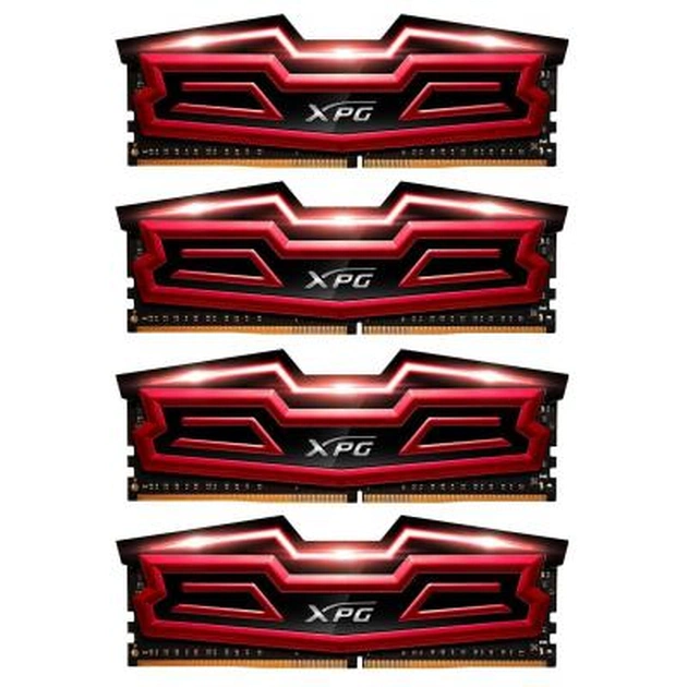 Модуль пам'яті для комп'ютера DDR4 64GB (4x16GB) 2400 MHz XPG Dazzle-HS Red ADATA (AX4U2400316G16-QRD) - изображение 1