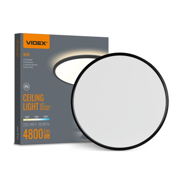 Світильник Videx DL5R 44W 3000K-4000K-5000K Black (VL-DL5R-44CB) - picture 1