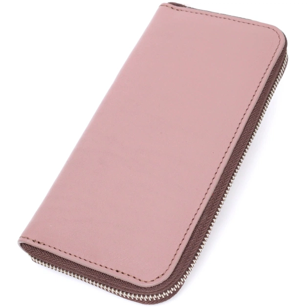 Портмоне Grande Pelle Из натуральной кожи Пудровое (16797) - изображение 2