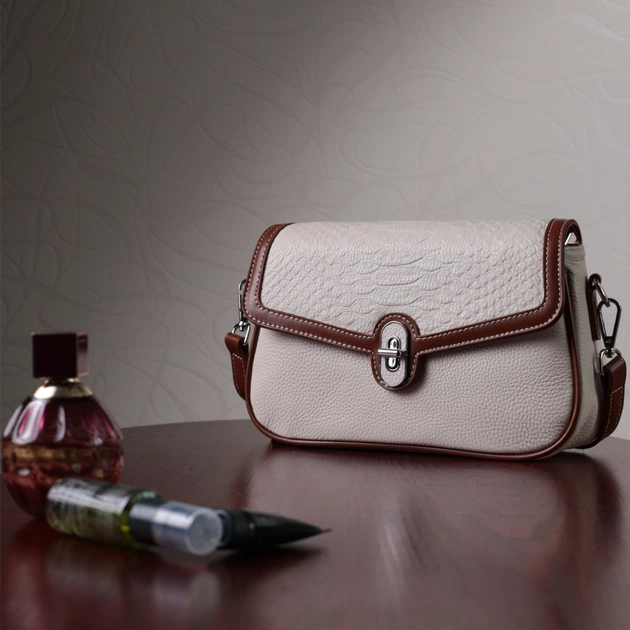 Сумка Vintage Жіноча з фактурним клапаном з натуральної шкіри Біла (22623) - зображення 11