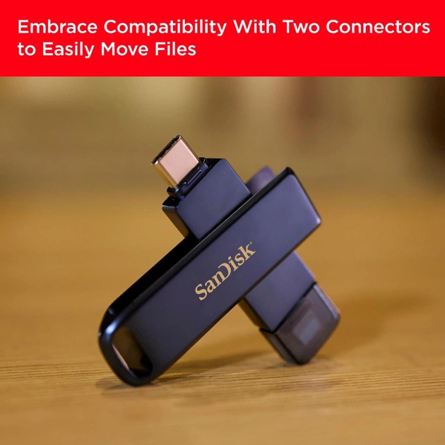USB флеш накопичувач SanDisk 128GB Phone Drive for iPhone Metallic Sky Lightning/Type-C U (SDIXD0N-128G-GN6NE) - picture 6