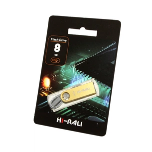 USB флеш накопичувач Hi-Rali 8GB Shuttle Series Gold USB 2.0 (HI-8GBSHGD) зображення 1