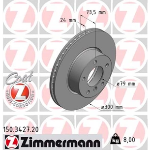 Гальмівний диск ZIMMERMANN 150.3427.20 зображення 1