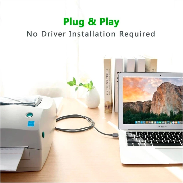 Кабель для принтера USB 2.0 to DB25 2.0m US167 black Ugreen (20224) - picture 9