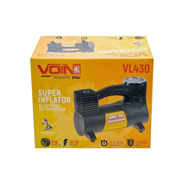 Автомобильный компрессор VOIN VL-430 150psi/14A/40л (VL-430) - изображение 10