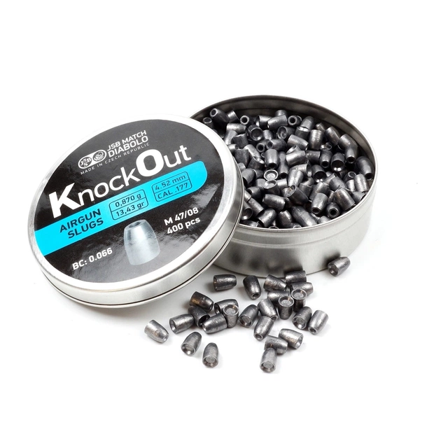 Пульки JSB Diabolo KnockOut Slugs 4,52 мм, 0,87 г, 400 шт/уп (546126-400) - изображение 3