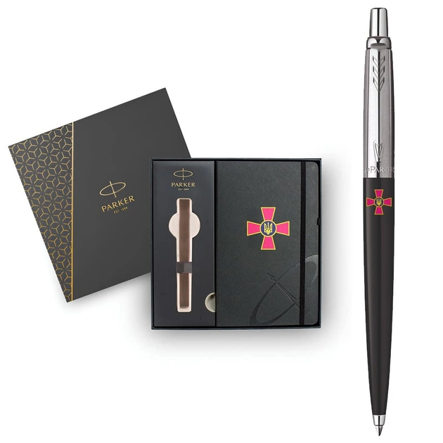 Ручка кулькова Parker JOTTER 17 Originals ARMY Black CT BP Емблема ЗСУ + блокнот Parker + подар.упаковка (15632b24_W0010u) - изображение 8