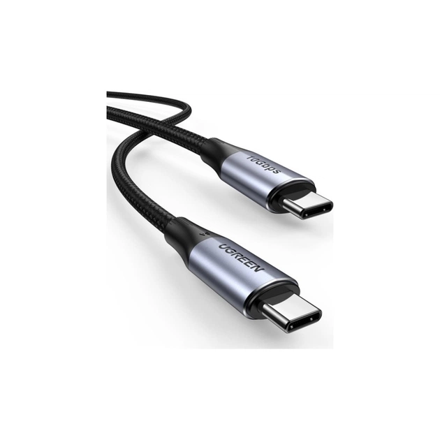 Дата кабель USB-C to USB-C 1.0m USB3.1 Gen2 US355 5A Alum. (Black) Ugreen (80150) - зображення 1