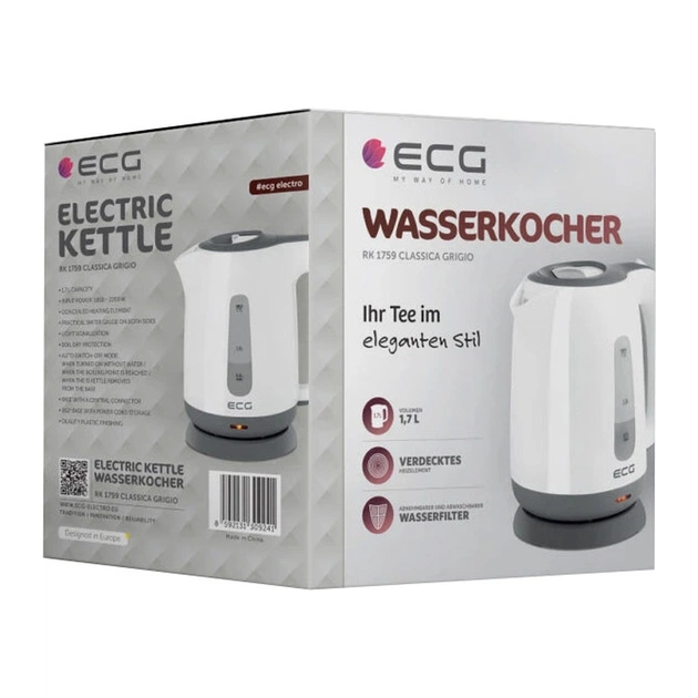 Електрочайник ECG RK 1759 Classica Grigio - зображення 9