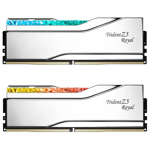 Модуль пам'яті для комп'ютера DDR5 32GB (2x16GB) 7600 MHz Trident Z5 Royal Silver G.Skill (F5-7600J3646G16GX2-TR5S) - изображение 1