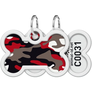 Адресник для тварин WAUDOG Smart ID з QR паспортом "Камо сірий", кістка 40х28 мм (0640-0215) изображение 1