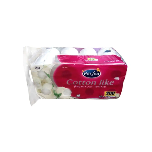 Туалетний папір Perfex Cotton Like Premium White 3 шари 16 рулонів (8606102287718) - изображение 1