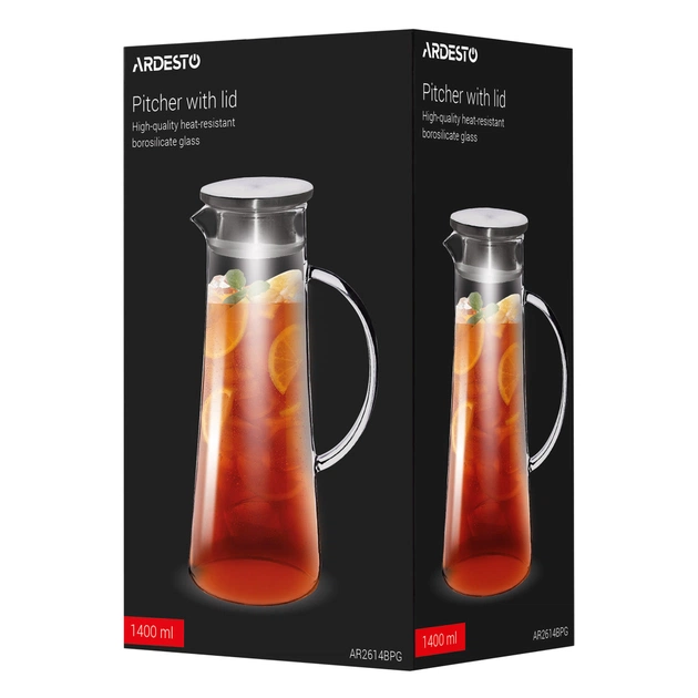 Глечик Ardesto 1400мл, боросилікатне скло, прозорий (AR2614BPG) - picture 4