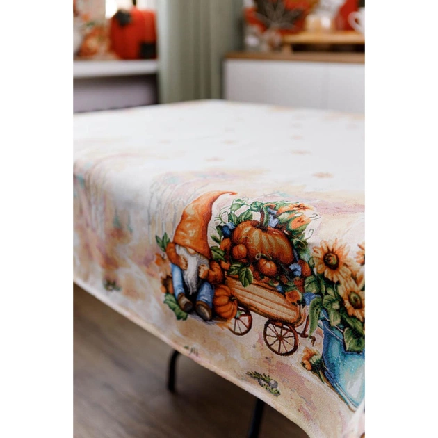 Скатертина Прованс гобеленова Гарбузові гноми D-180 (036335) - зображення 4