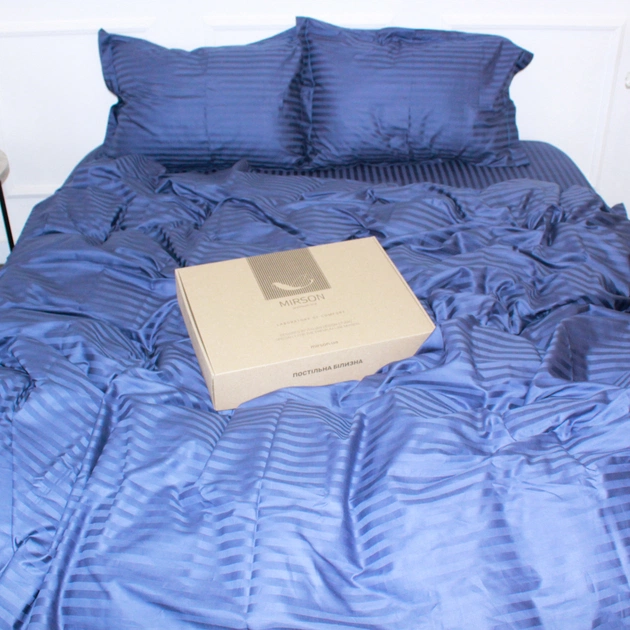 Підковдра MirSon Satin Stripe 30-0020 Smoky Blue 220х240 см (2200005255513) - зображення 1