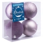 Ялинкова іграшка Novogod`ko 4 шт, 10 см, бузковий, матовий (974789) - зменшене зображення 1